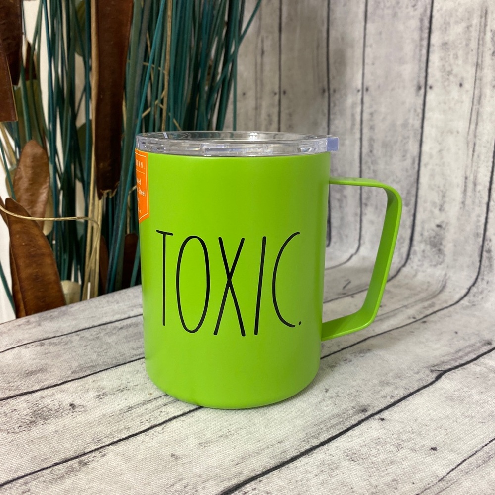 * RARE GREEN RAE DUNN HALLOWEEN TOXIC MUG